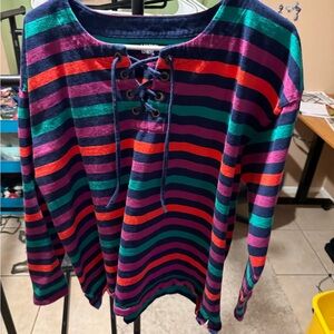 Lands' End Colorful Striped Top